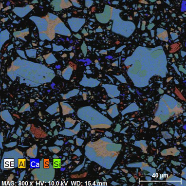 Virtual computer model of a concrete cross section